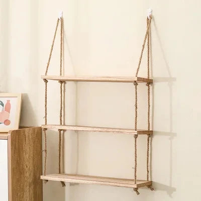 Wooden Hanging Floating Shelves