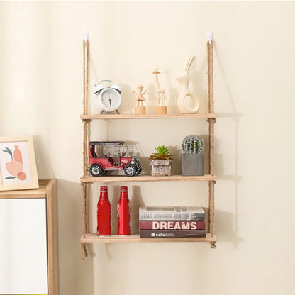Wooden Hanging Floating Shelves