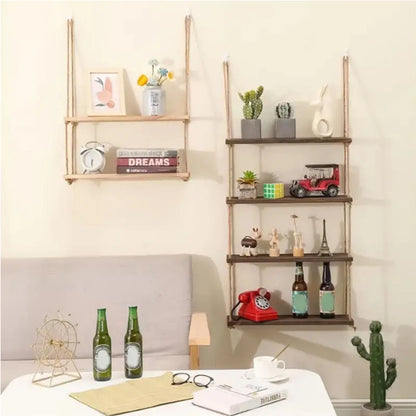 Wooden Hanging Floating Shelves
